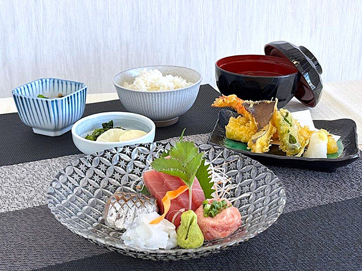 お刺身と天ぷら膳