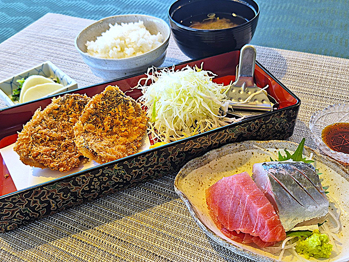 鯵フライとお刺身膳