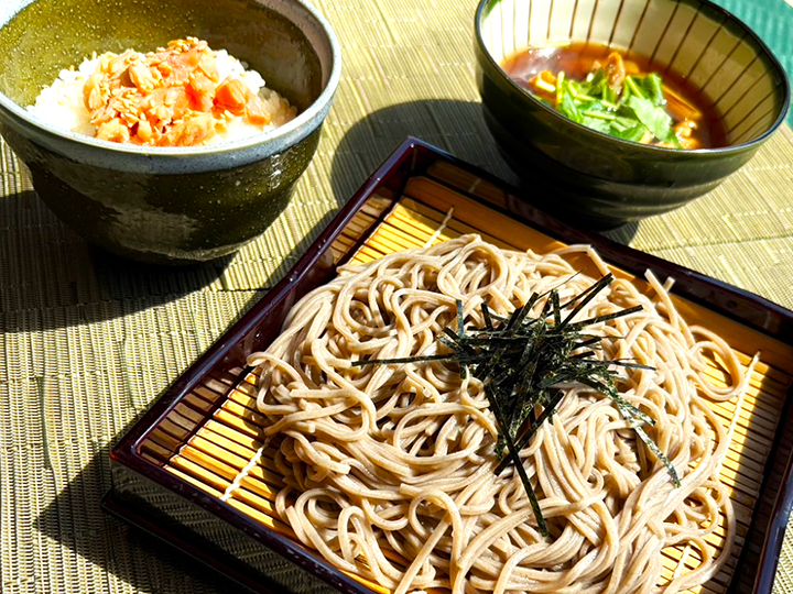 鶏と焼葱の漬け蕎麦